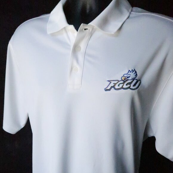 FGCU White Under Armour HeatGear Polo (L) OMG!!! ⛳️ 🏀 - Picture 2 of 8